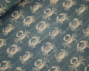 Miller patchwork fabric VITAMIN SEA crabs, maritime cotton fabric, decorative fabric, combination fabric sea animals