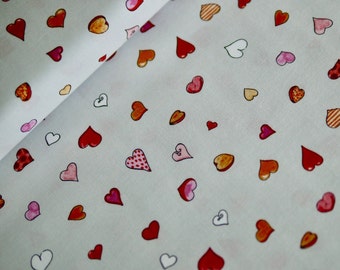 Clothworks patchwork fabric, From the heart, hearts, cotton fabric love, fabric for wedding, engagement, Valentine's Day, decorative fabric