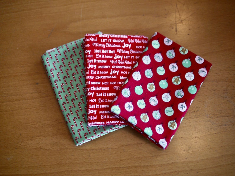 HOHOHO candy cane Christmas fabric 3 x 25 cm x110 cm Cloth package patchwork fabric