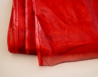 3.6 meters of fabric remnant organza wine red, decorative fabric, curtain fabric 145 cm wide, curtain fabric, iridescent, shiny