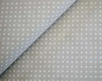 Makower patchwork fabric SPOT ON silver gray-white, cotton fabric dots, dotted fabric, lining fabric, back fabric, combination fabric