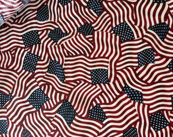 Wachstuch Amerika, USA, amerikanische Flagge, Fahne, beschichtete Baumwolle, laminierter Baumwollstoff, wasserabweisender Stoff, 25x100cm