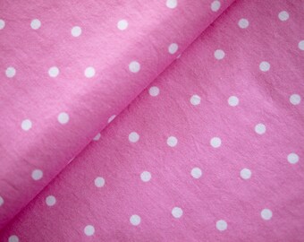 HILCO cotton fabric dots polka dots pink and white, clothing fabric cotton, combination fabric quilt, patchwork blanket, children's fabric