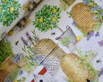 Robert Kaufman patchwork fabric beehive series EVERYDAY FAVORITES bees insect hotel flowers lavender lemon trees cotton fabric