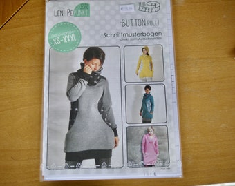 Leni pepunkt paper pattern women's BUTTON.Sweater, size. XS-XXXL, sewing pattern women's sweatshirt, sweater dress, hoodie