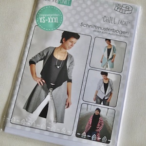Patron en papier Leni pepunkt CHILL.Veste, taille. XS-XXXL, patron de couture cardigan femme, veste couture, couture vêtements femme