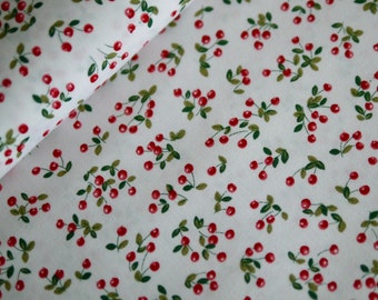 HILCO organic cotton fabric, Florencia series, organic cotton fabric, cherry fabric, fruit-themed dress fabric, decorative fabric, EN 71-3