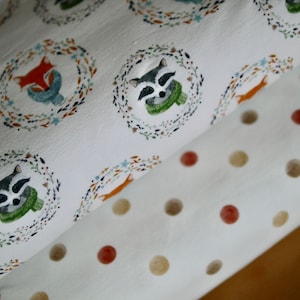 Fräulein von Julie fabric package sweat fabric French Terry FOX & RACCOON with jersey dots, children's fabric, dress fabric, hat fabric for children