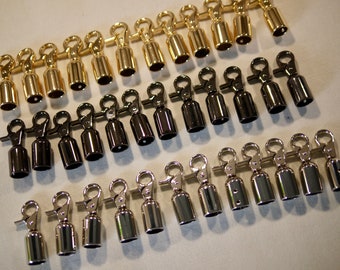 End caps for tassels, tassels end cap with carabiner in silver, gold, anthracite