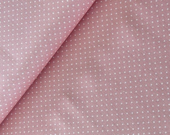 Hilco PETIT DOTS, dotted cotton fabric pink-white, cotton fabric dots pale pink, dress fabric, decorative fabric dots,