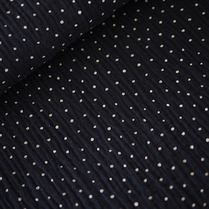 Cotton muslin dots dark blue-white, muslin fabric, muslin fabric, dotted cotton fabric, ladies dress fabric muslin blue