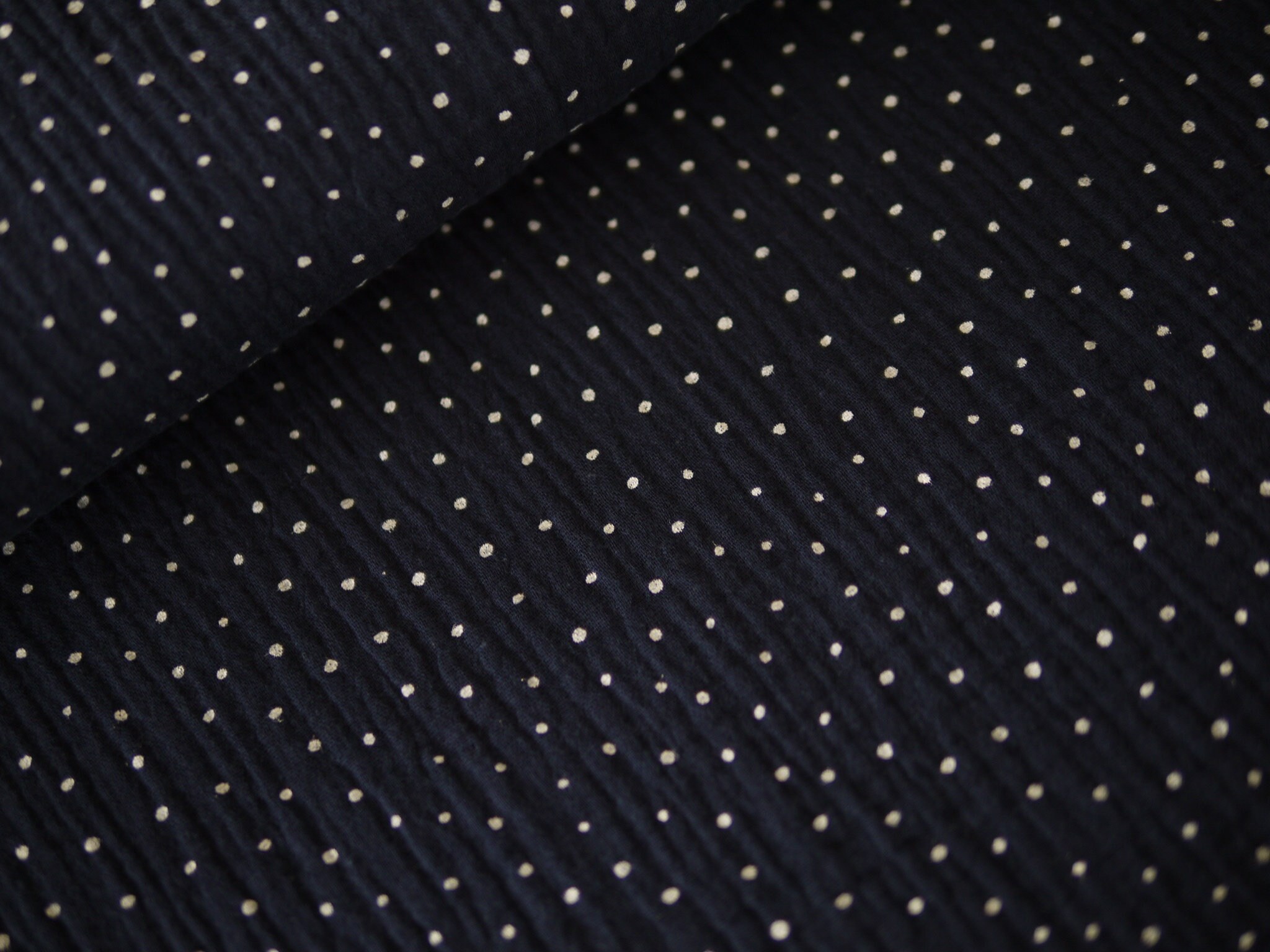 Cotton muslin dots dark blue-white, muslin fabric, muslin fabric, dotted cotton fabric, ladies dress fabric muslin blue