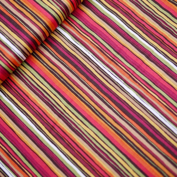 Makower patchwork fabric series Autumn Days autumn, combination fabric colorful stripes, cotton fabric striped, beige red orange yellow, autumn colors