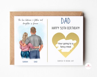 Birthday Scratch Card for Dad Custom Scratch Card Birthday Gift from Daughter Unique Gift for Dad Surprise Gift for Him Father’s Present