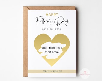Father's Day Scratch Card, Custom Fathers Day Card, Scratch Card For Dad, Fathers Day Gift For Dad, New Dad, Step Dad, Novelty Card, For Him