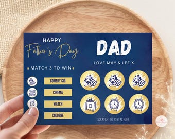 Father's Day Scratch Card, Custom Fathers Day Card, Scratch Card For Dad, Fathers Day Gift For Dad, New Dad, Step Dad, Funny Card, For Him