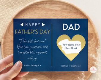 Father's Day Scratch Card, Custom Fathers Day Card, Scratch Card For Dad, Fathers Day Gift For Dad, New Dad, Step Dad, Novelty Card, For Him