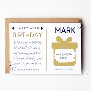 Birthday Scratch Card for Him, Personlised Birthday Scratch Card, Surprise Gift for Him, Unique Gift for Friend, Boyfriend, Uncle, Grandad