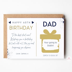 Birthday Scratch Card for Dad, Personlised Birthday Scratch Card, Surprise Gift for Him, First Time Father Birthday, Unique Gift for Dad