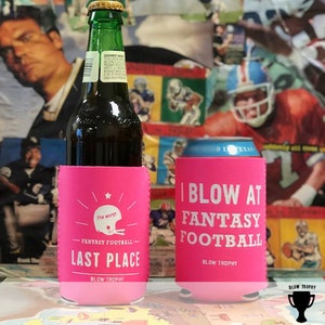 Last Place Fantasy Football Neoprene Can Cooler - Pink Punishment Beer Sleeve