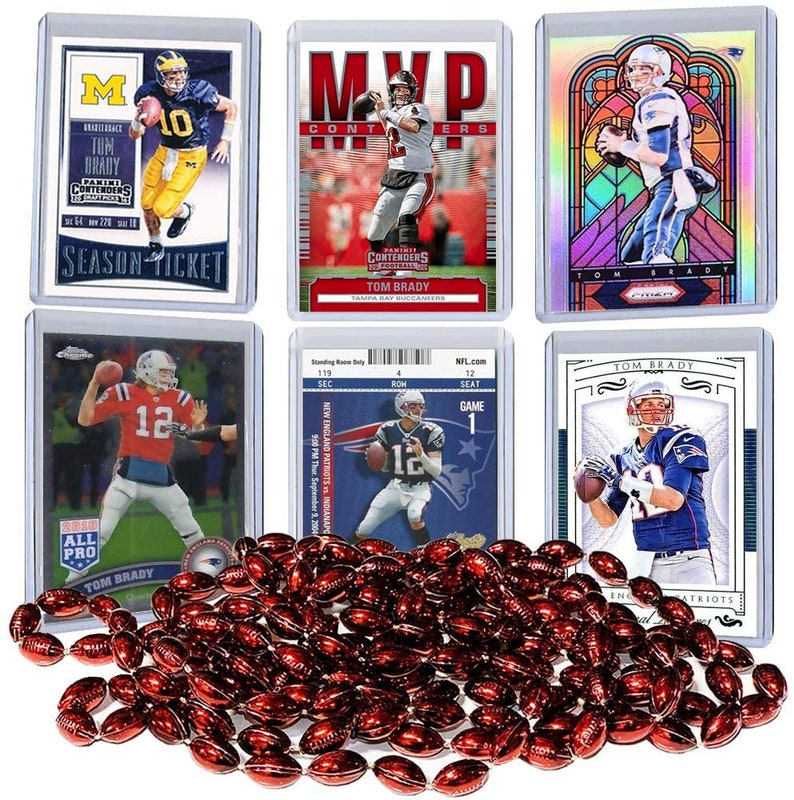Tom Brady Football Card Bundle, Mint Condition, Set of 6 bild 4