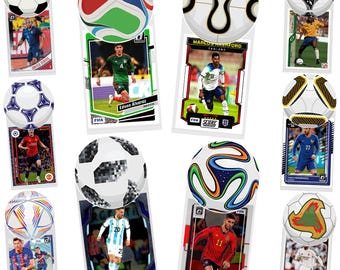 2026 World Cup Soccer Card Party Favors Packs, 10 Retro Ball Designs with 6 cars per Favor, 60 Cards Total