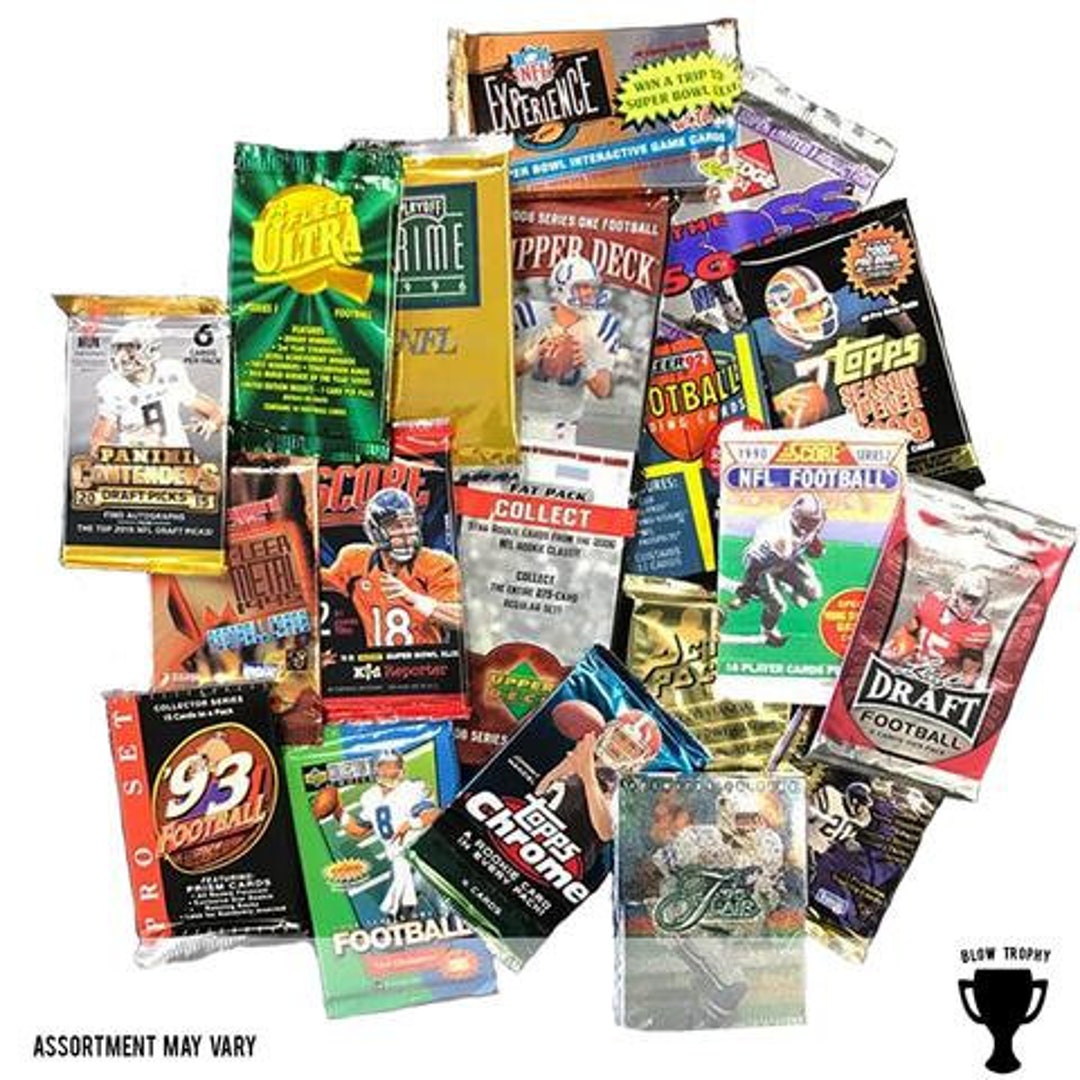 NFL Football Card Packs Decade Bundle Includes 5 Packs of Football