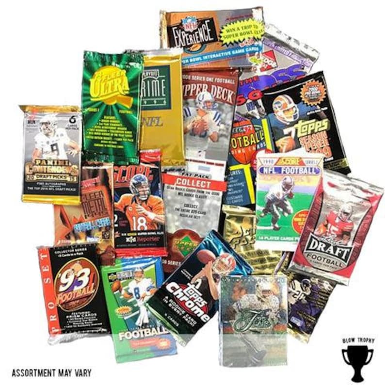 NFL Football Card Packs Decade Bundle Includes 5 Packs of Etsy