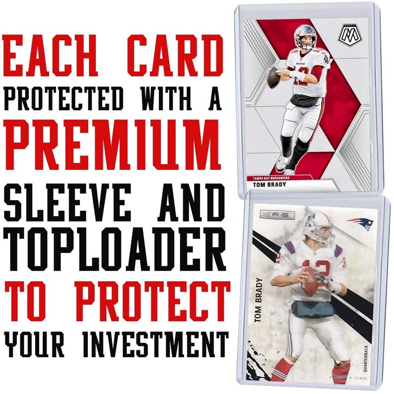 Tom Brady Football Card Bundle, Mint Condition, Set of 6 bild 3