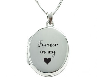 Forever in my Heart Locket, Remembrance Locket, Remembrance Jewelry, Sterling Silver