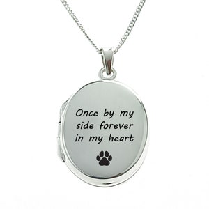 Pet Remembrance Locket, Memory Locket, Oval Locket, Sterling Silver