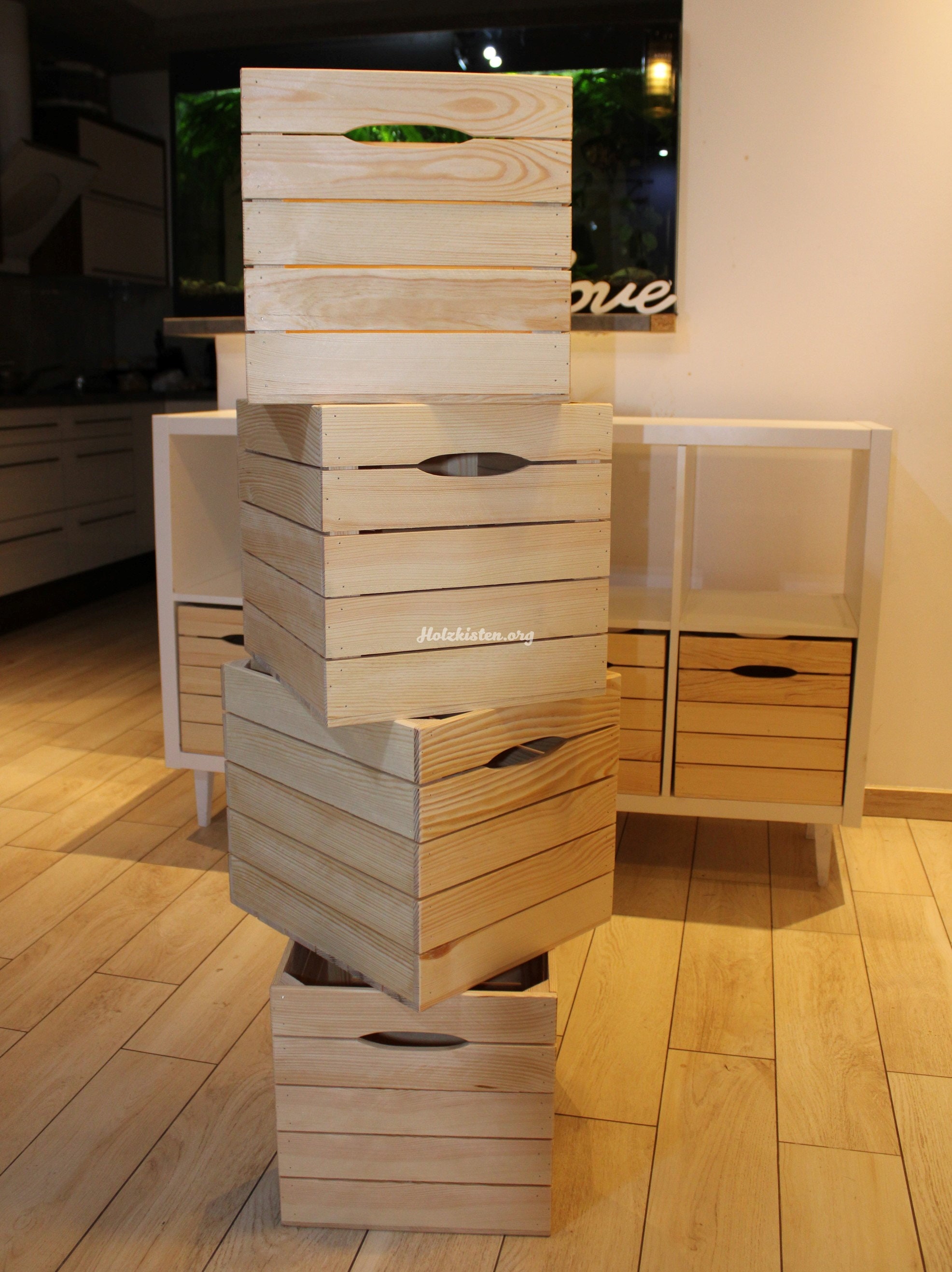 4er Set Holzkiste Natur für Ikea Kallax Regal. Kallax Box Etsy