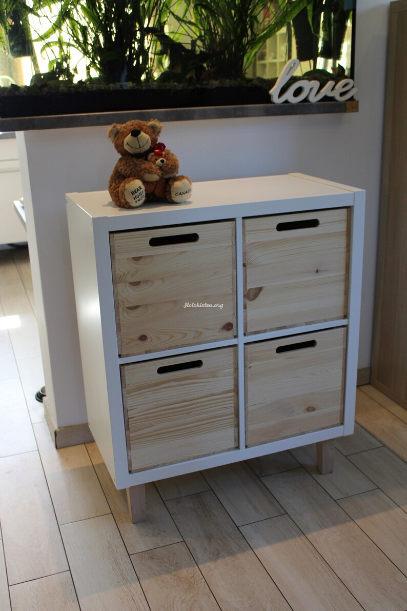 Set of Four Kallax Wooden Natural Boxes Suitable for Ikea Etsy UK