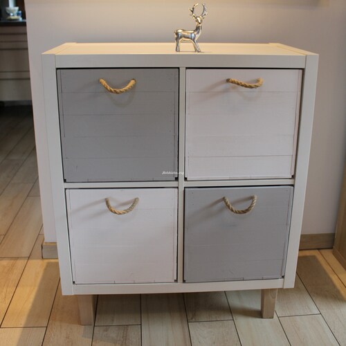 Set of Four Kallax Wooden Natural Boxes Fits in Ikea Kallax Etsy