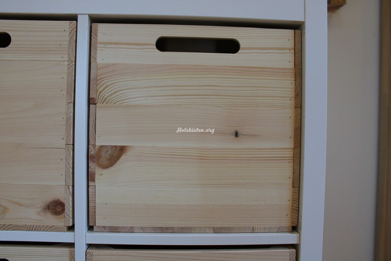 Set of Four Kallax Wooden Natural Boxes Suitable for Ikea Etsy UK