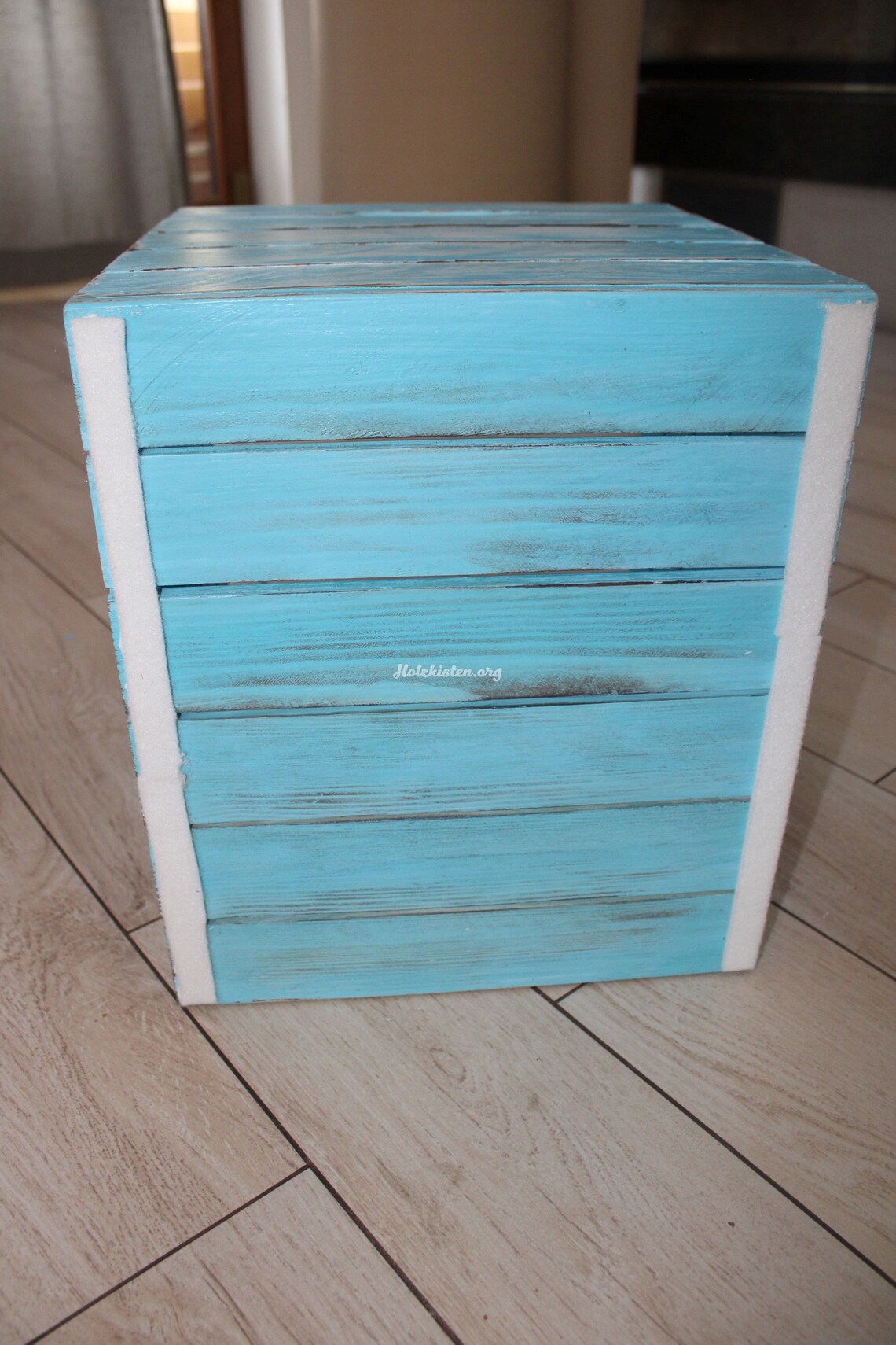 Vintage Blue wooden storage box suitable for Ikea Kallax Etsy