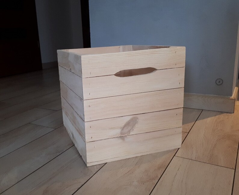 Set of four Kallax wooden natural boxes fits in Ikea Kallax Etsy