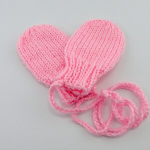 Pink Baby Mittens, Infant Mittens, Handmade Mittens, Warm Mittens