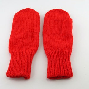 Red Mittens, Kids Mittens, Childs Mittens, Warm Mittens
