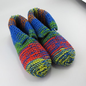 Adult Medium Slippers, Warm Slippers, Handknit Slippers