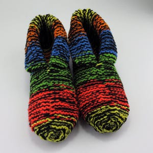 Adult Medium Slippers, Warm Slippers, Handknit Slippers