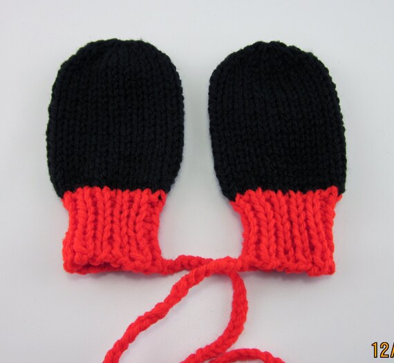 red infant mittens