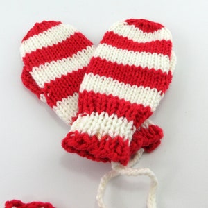 Toddler Mittens, Red Handmade Mittens, Infant Mittens, Soft Mittens
