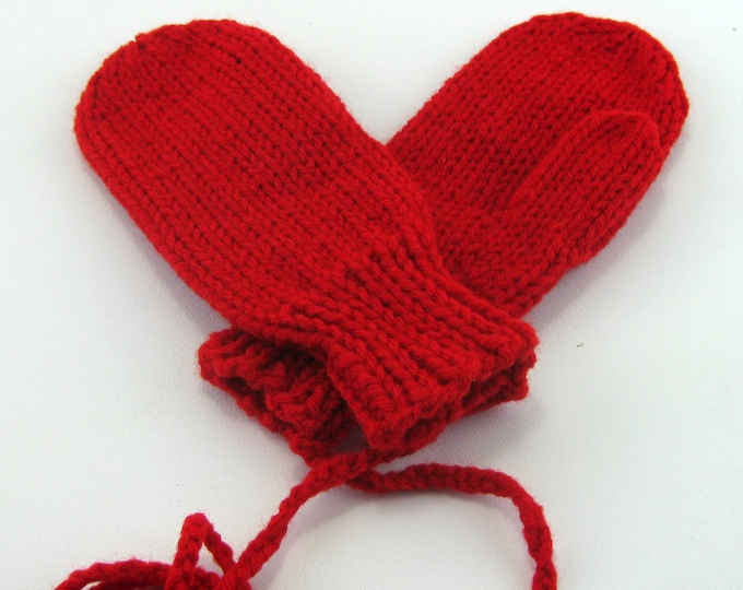 Red Mittens Childs Mittens Kids Mittens Knitted Mittens Etsy