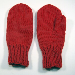 Childs Mittens, Red Mittens, Kids Mittens, Winter Mittens