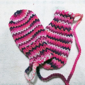 Pink Baby Mittens, Infant Mittens, Handmade Mittens, Warm Mittens
