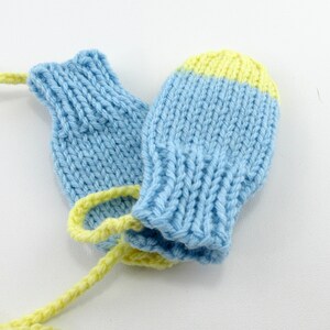 Blue Baby Mittens, Infant Mittens, Handmade Mittens, Warm Mittens