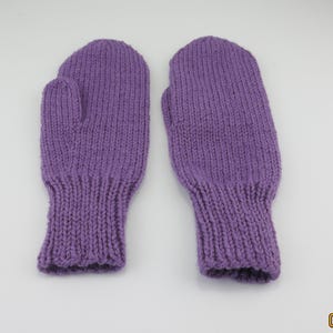 Purple Mittens, Ladies Mittens, Warm Mittens, Hand knitted Mittens