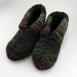 Adult Medium Slippers, Warm Slippers, Handknit Slippers