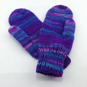 Purple Mittens, Ladies Mittens, Warm Mittens, Hand knitted Mittens